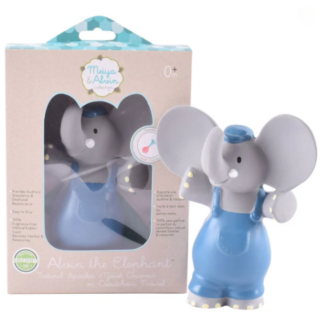 Natural Rubber Squeaker - Alvin the Elephant