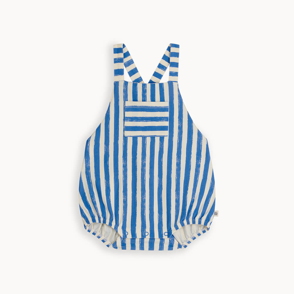 Clam Blue Stripe Bubble Romper