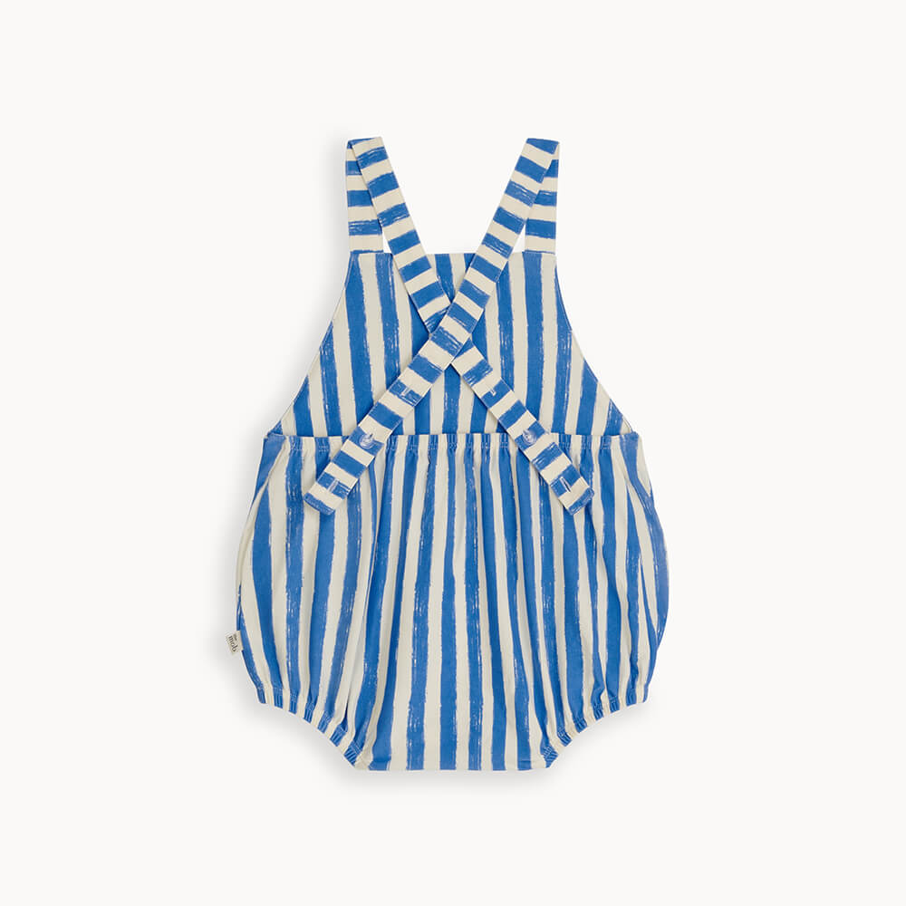 Clam Blue Stripe Bubble Romper