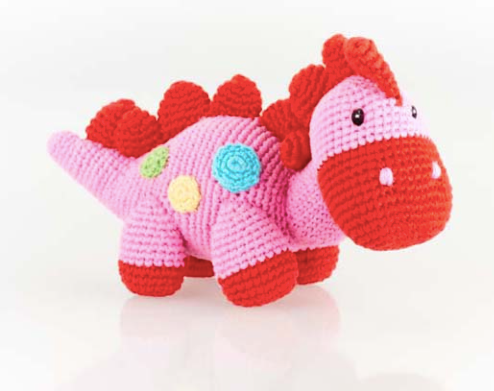 Steggi the Pink Dinosaur Rattle