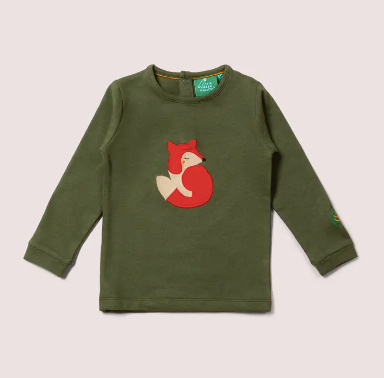 Little Fox Applique Long Sleeve T-Shirt