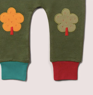 Woodland Green Leaf Knee Patch Joggers