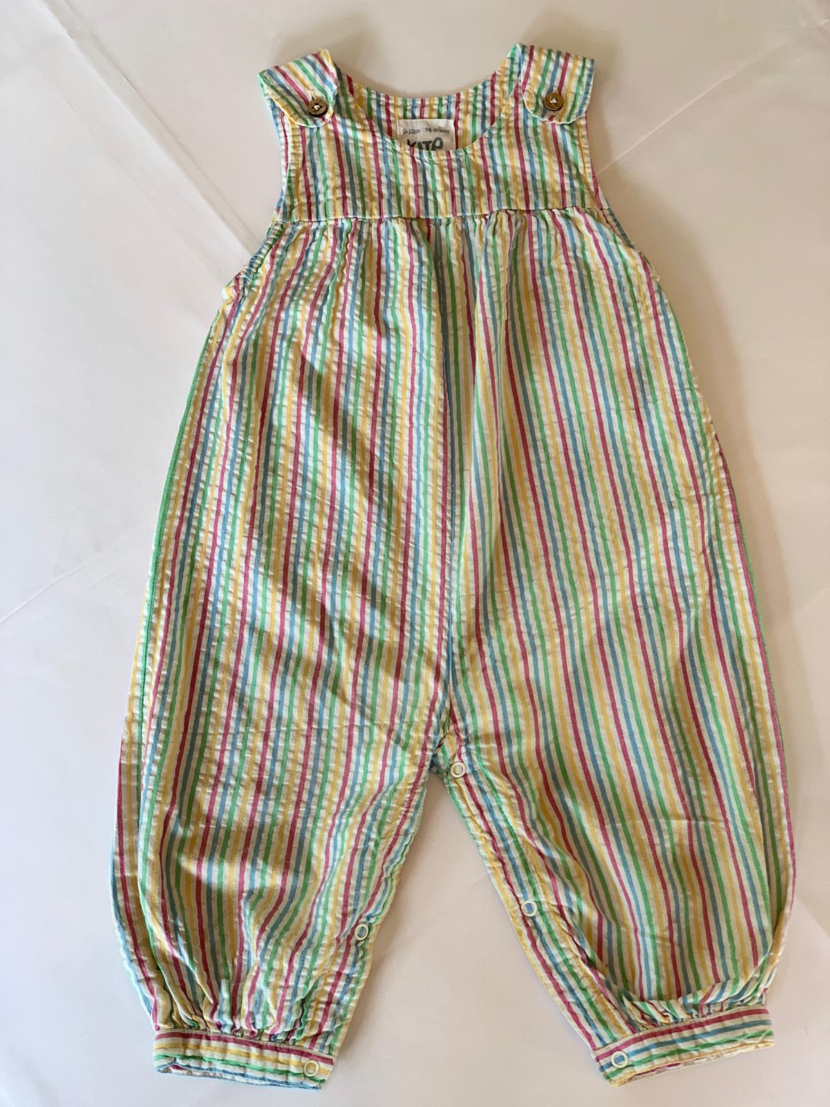 Kite Rainbow Stripe Dungarees 9-12 months