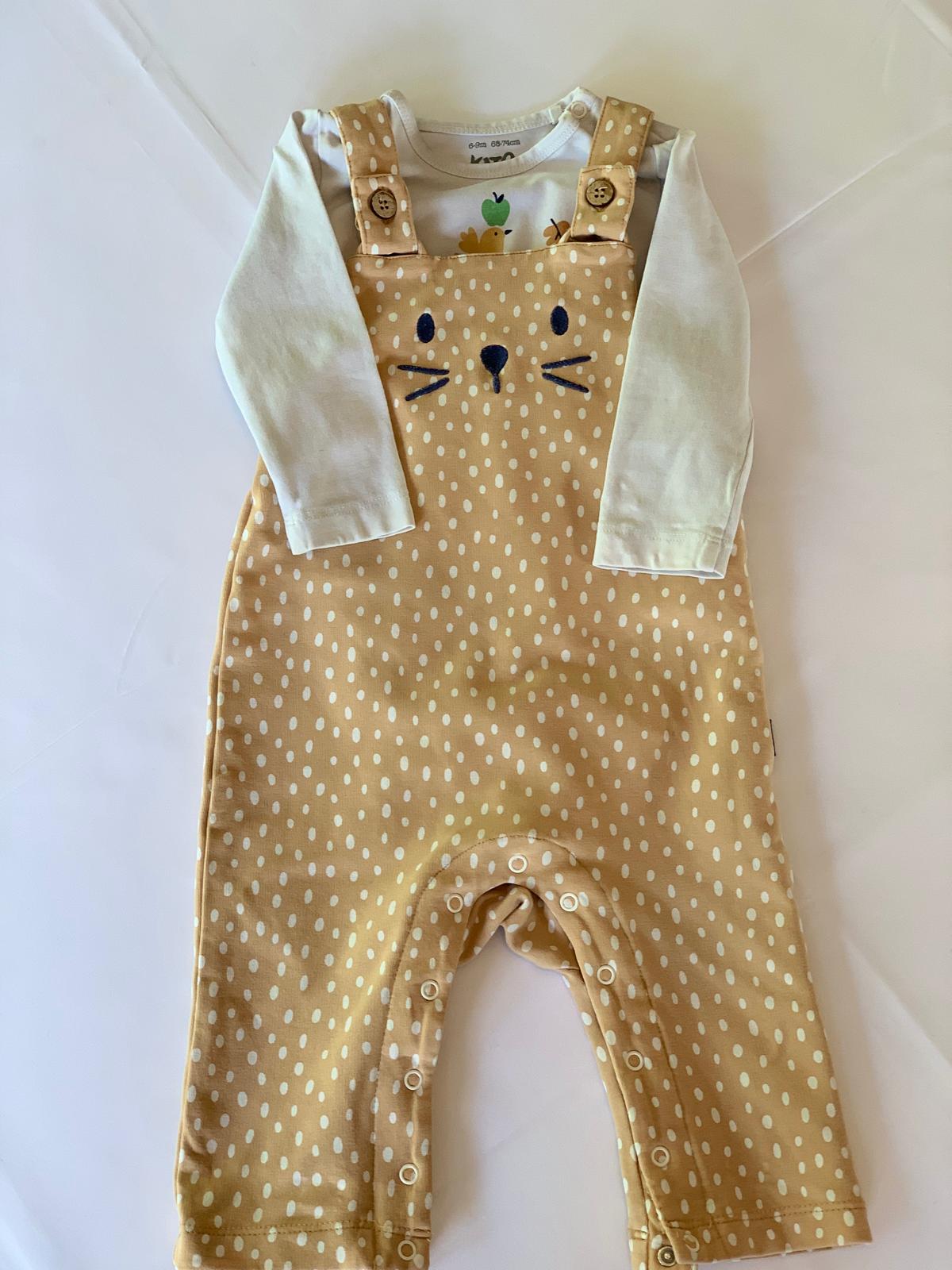 Kite Dungarees and Vest Set 6-9 months