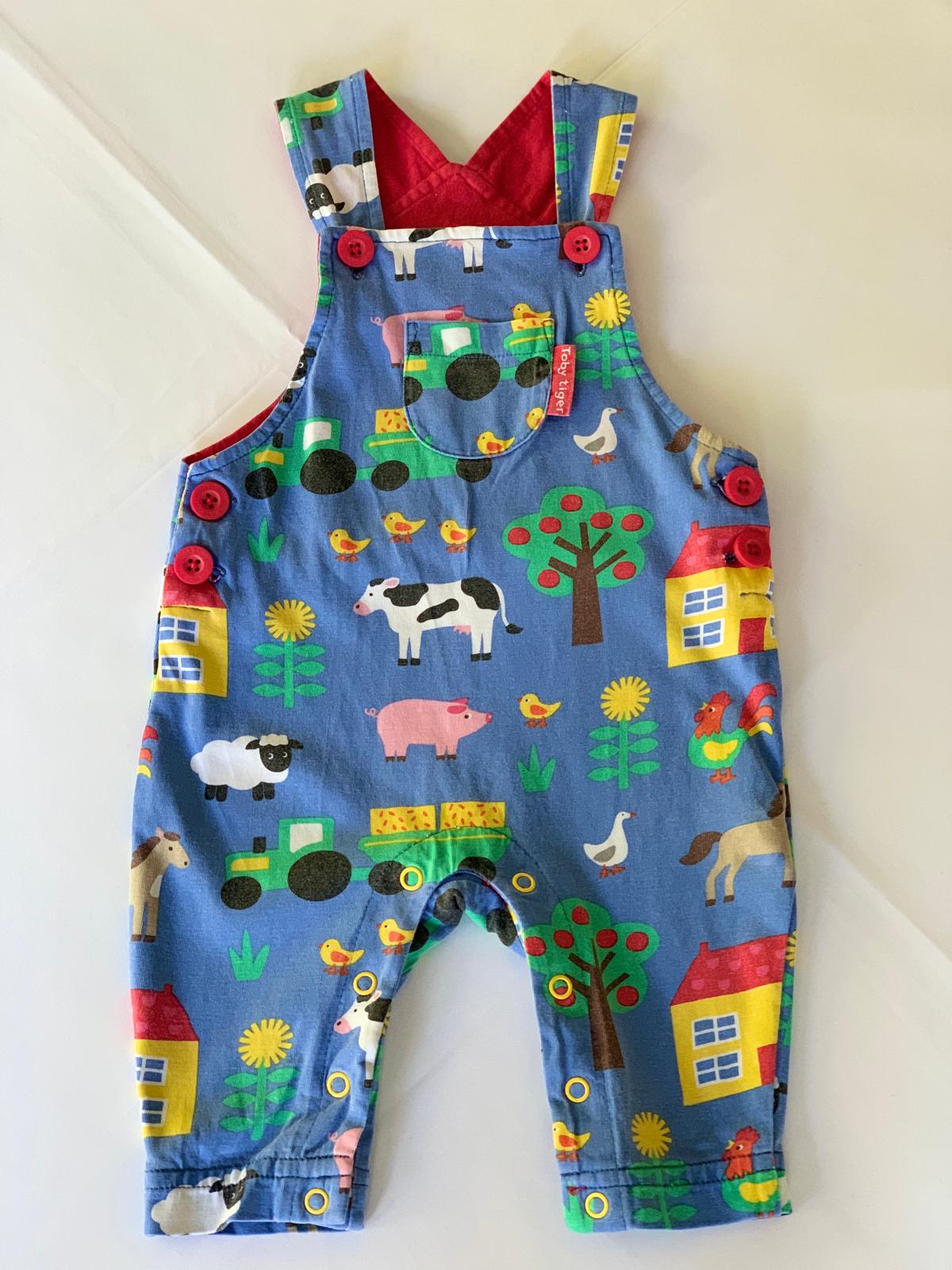 Toby Tiger Farm Dungarees 3-6 months