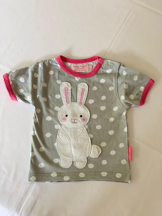 Toby Tiger Grey Rabbit T-Shirt 1-2 years